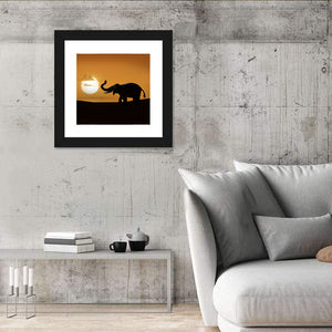 Elephant at Sunset Wall Art