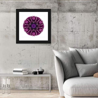 Purple Cornflower Kaleidoscope Mandala Wall Art