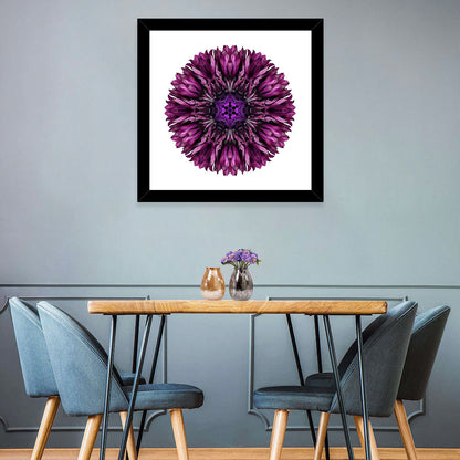Purple Cornflower Kaleidoscope Mandala Wall Art