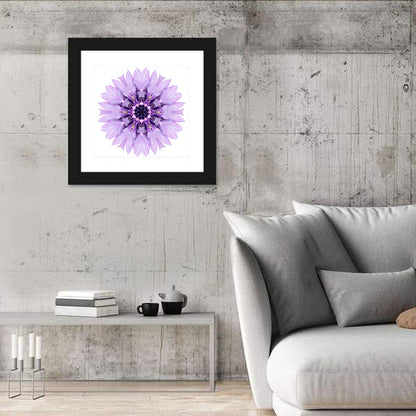 Lavender Cornflower Mandala Wall Art