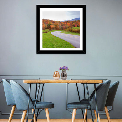 Curving Road Through Autumn Meadow Wall Art