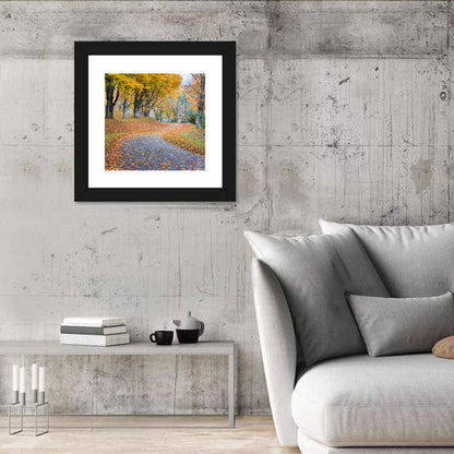 Autumn Road with Golden Canopy Wall Art