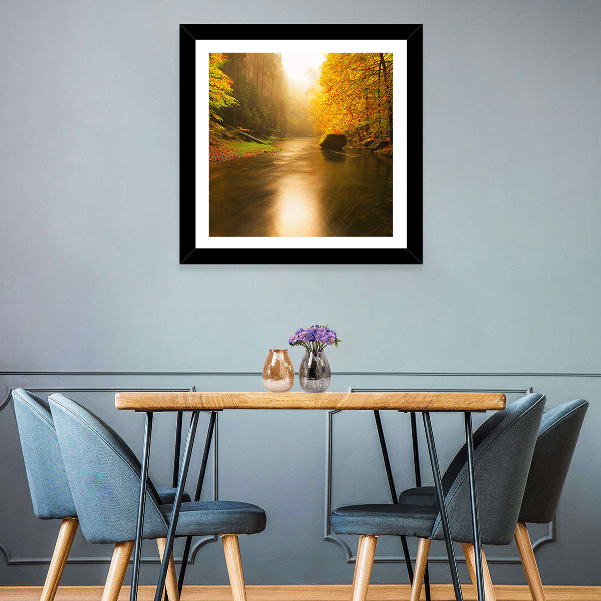 Misty Mountain River Wall Art