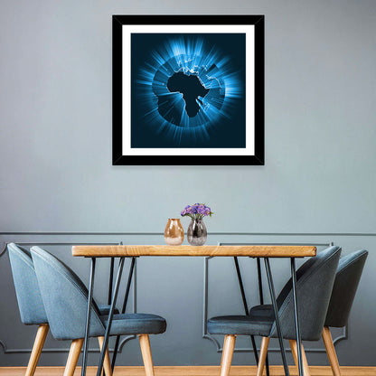 Glowing Africa Globe Wall Art