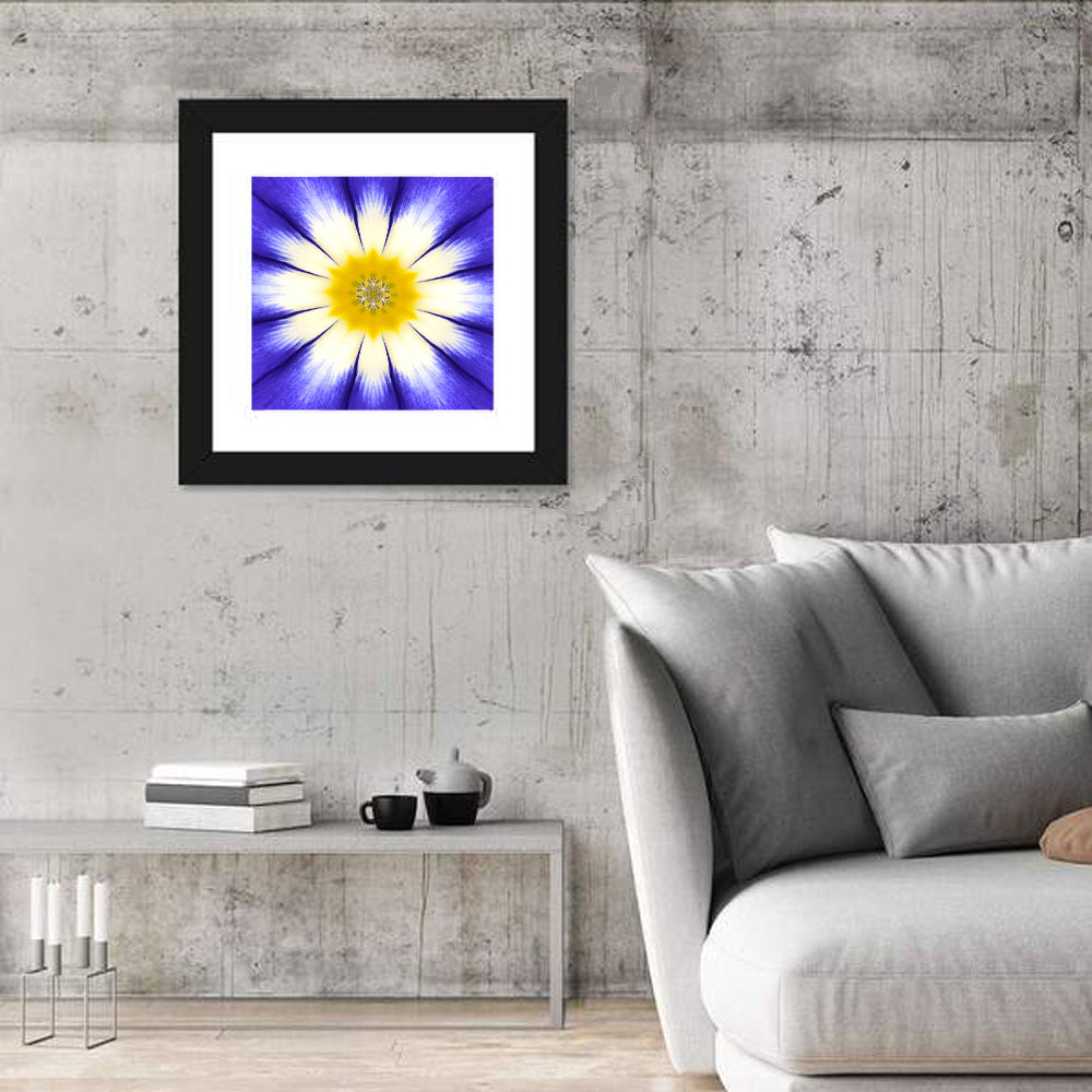 Blue Cornflower Mandala Bloom Wall Art