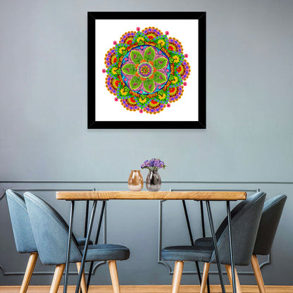 Vibrant Floral Petal Mandala Wall Art