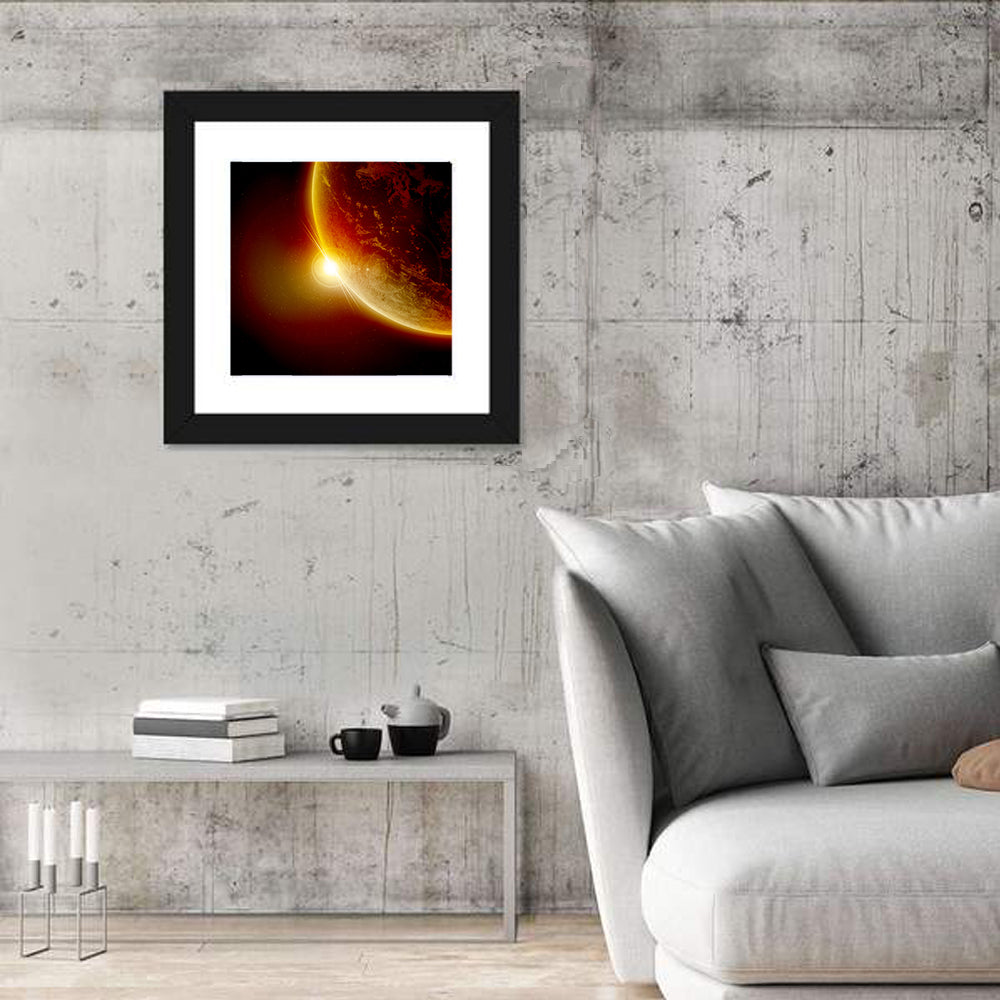 Red Planet Sunrise Limb Flare Wall Art