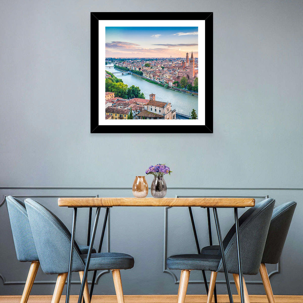 Verona Riverbend at Golden Hour Wall Art