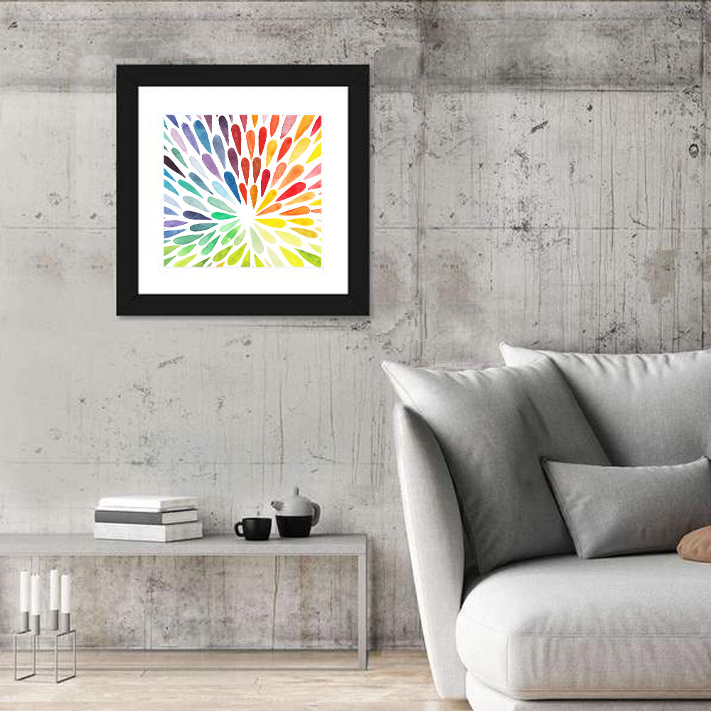 Watercolor Invasion Wall Art in a room, square