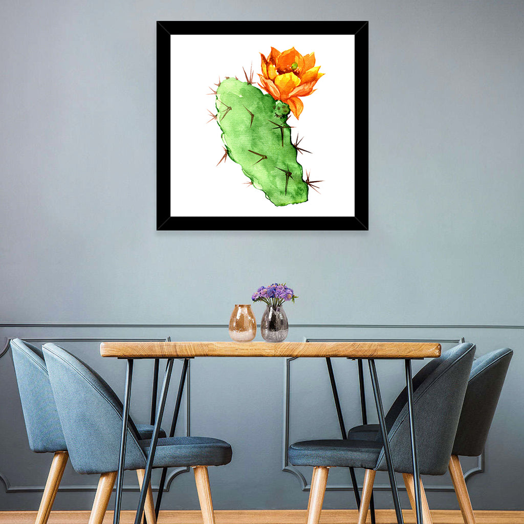 Opuntia Cactus Watercolor Wall Art