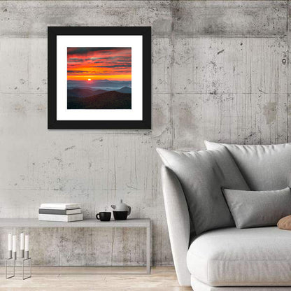 Blue Ridge Sunrise Over Misty Ridges Wall Art