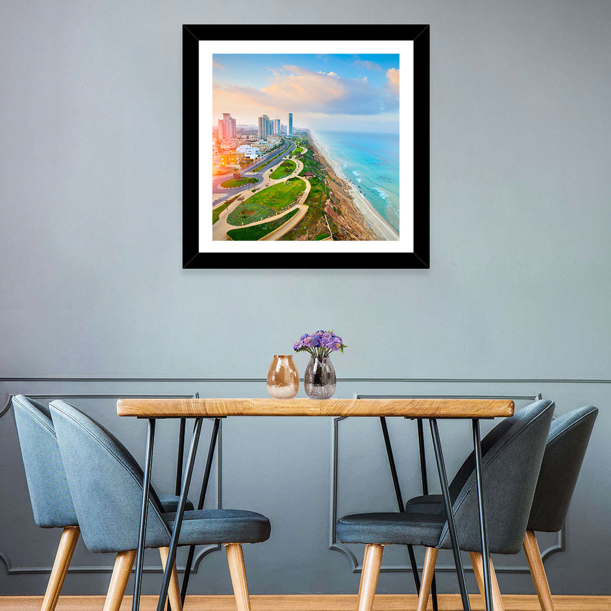 Netanya Coastline at Golden Hour Wall Art