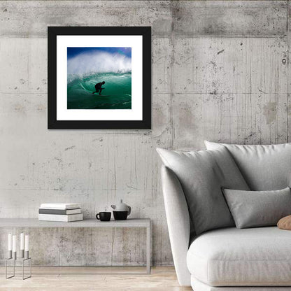 Surfer in Barrel Wave Wall Art