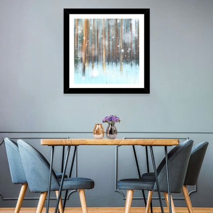 Ethereal Snowy Pine Forest Wall Art