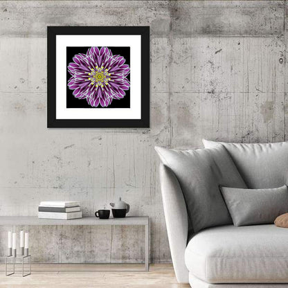 Kaleidoscopic Pink Floral Mandala Wall Art