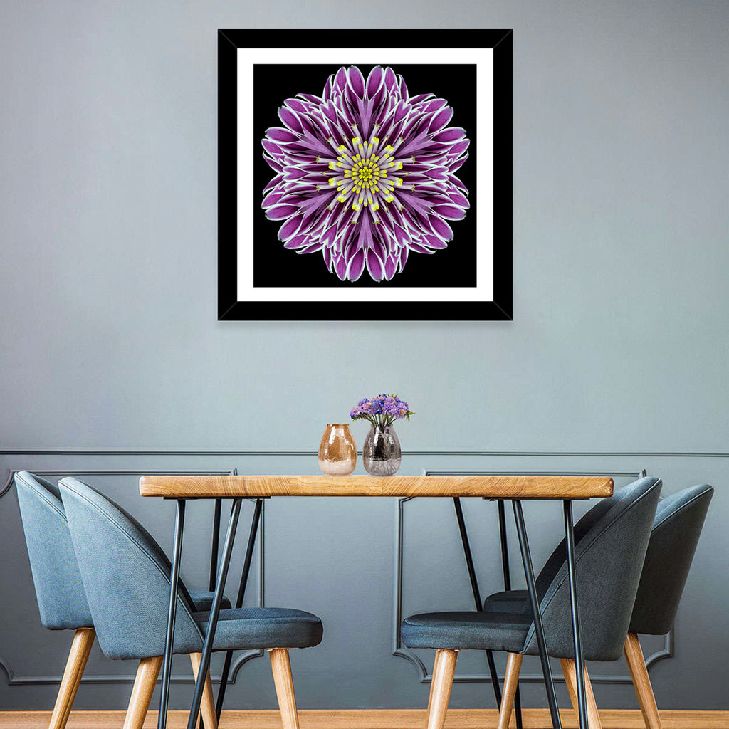 Kaleidoscopic Pink Floral Mandala Wall Art