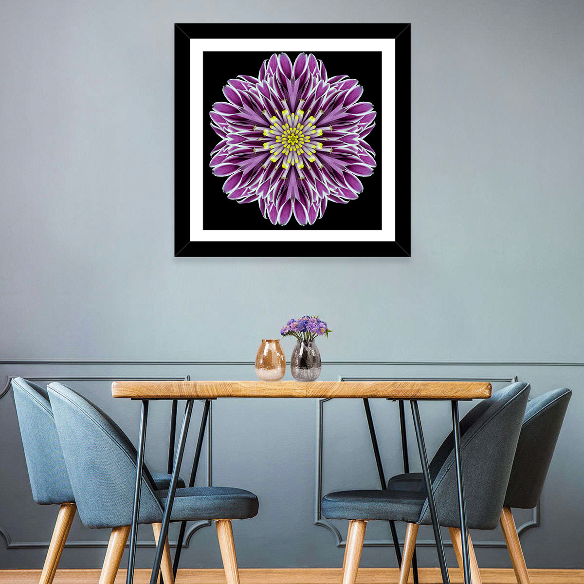 Kaleidoscopic Pink Floral Mandala Wall Art