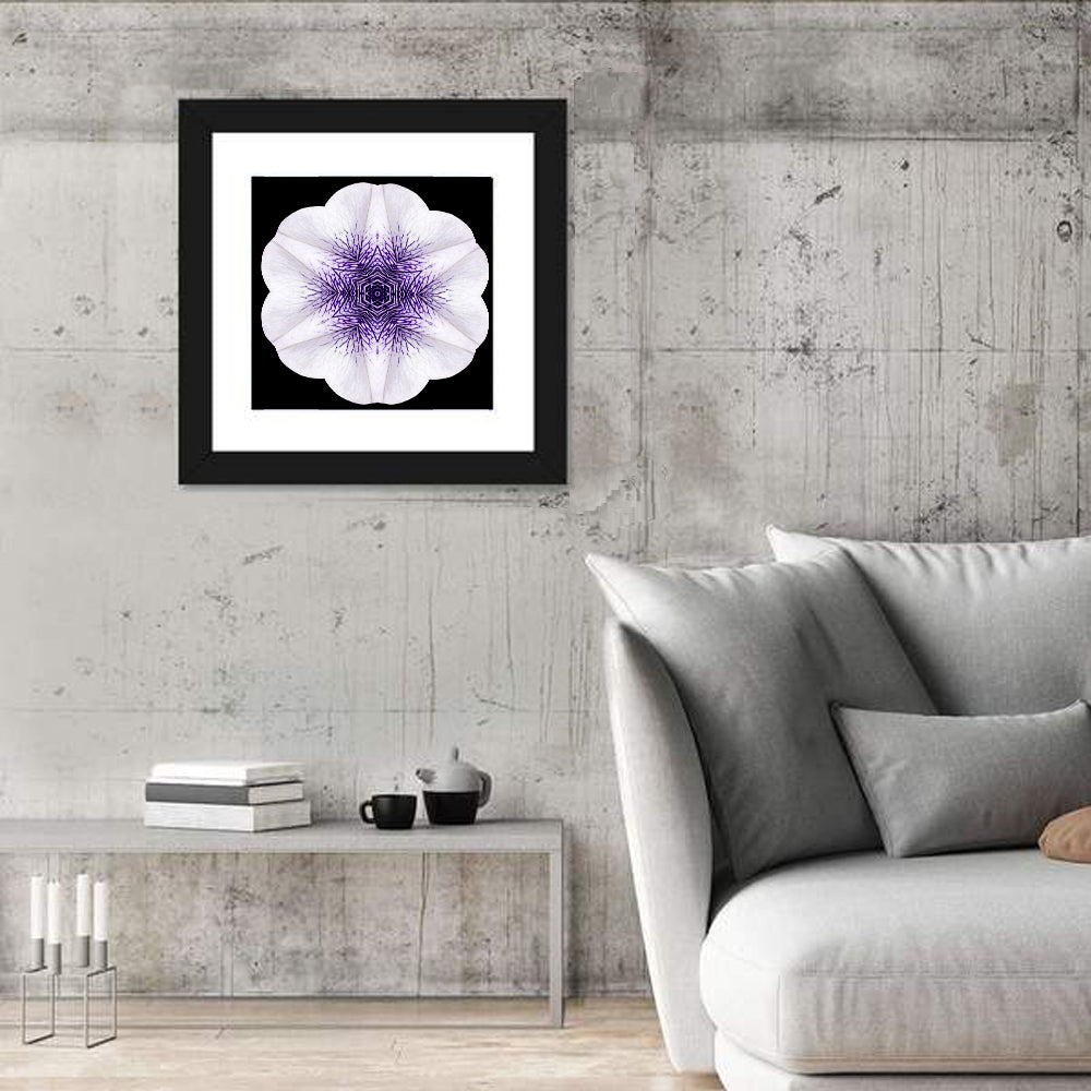 Purple Mandala Flower Kaleidoscope Wall Art