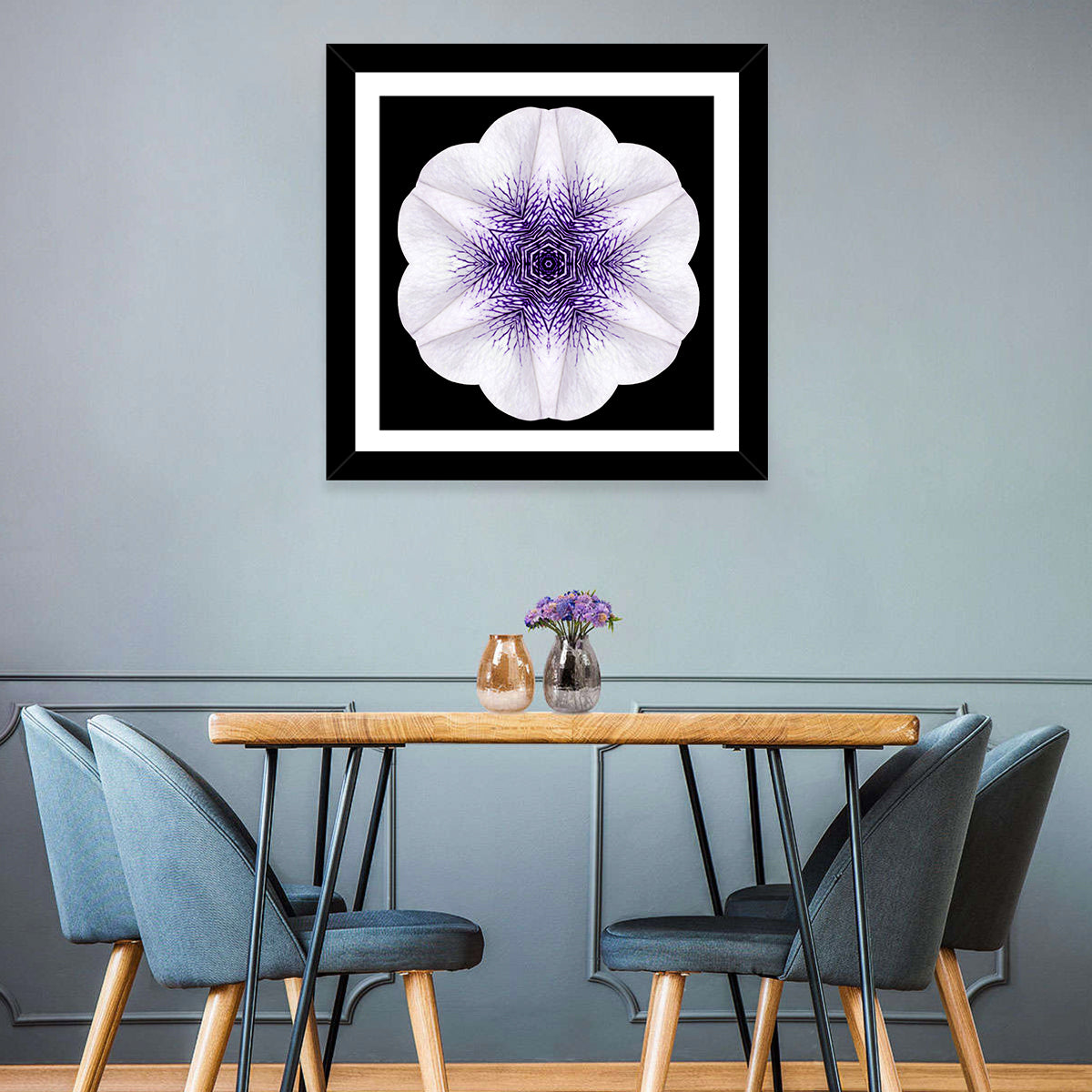 Purple Mandala Flower Kaleidoscope Wall Art
