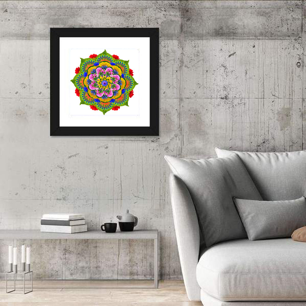 Sacred Lotus Mandala Wall Art