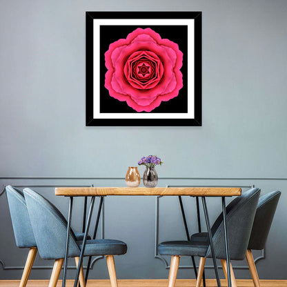 Magenta Rose Mandala Pattern Wall Art