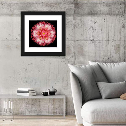 Magenta Chrysanthemum Star Mandala Wall Art