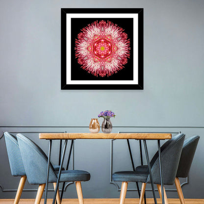 Magenta Chrysanthemum Star Mandala Wall Art