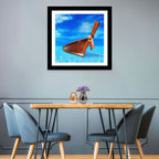 Long-tail Boat in Blue Sea Wall Art