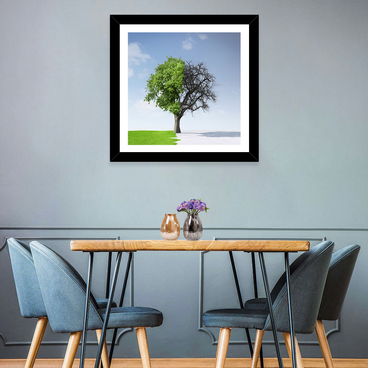 Split Seasons Tree Wall Art