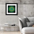 Hypnotic Teal Glow Mandala Wall Art