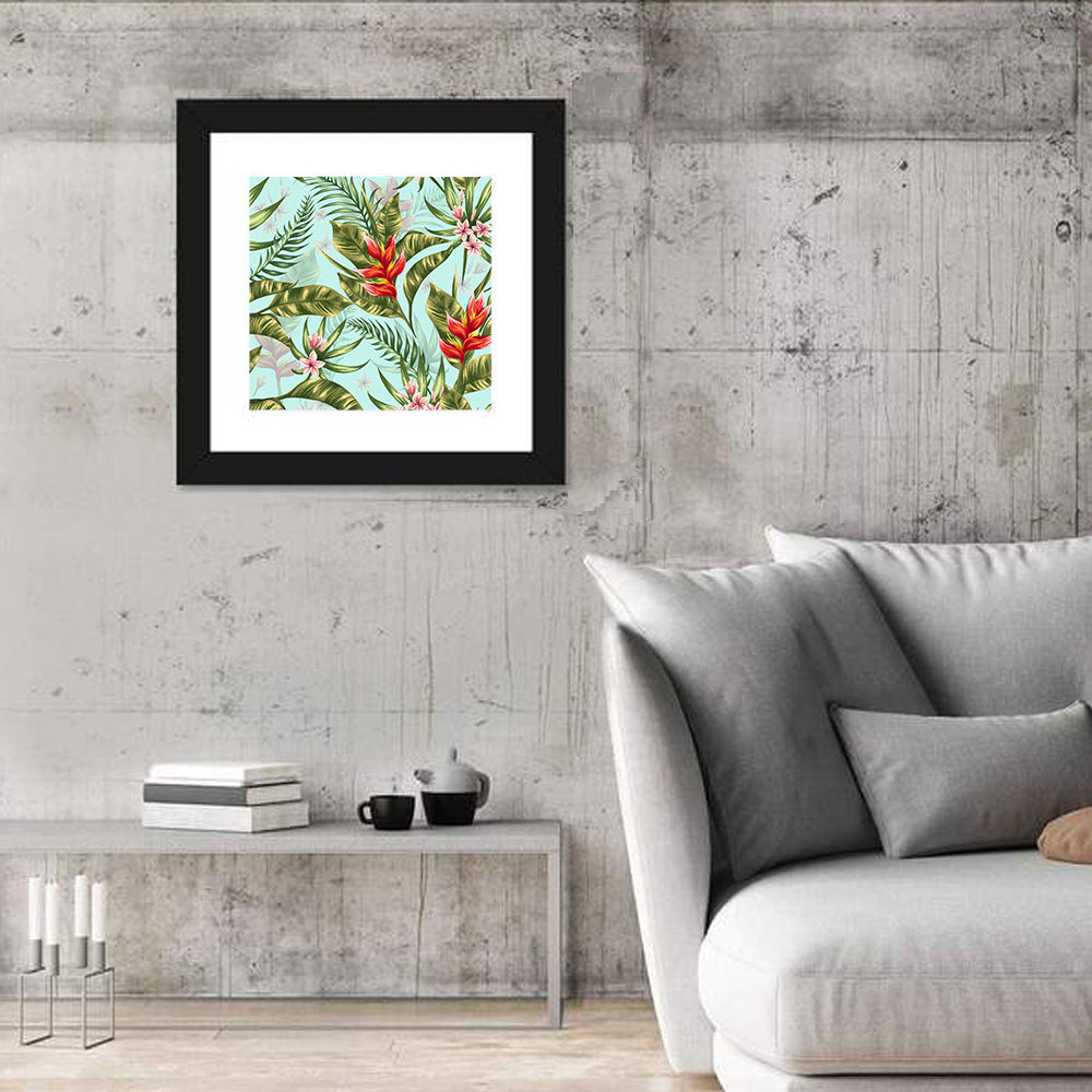 Tropical Floral Seamless Pattern Wall Art