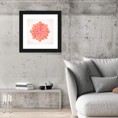 Red Lotus Mandala Wall Art
