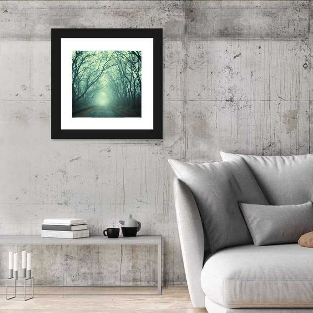 Foggy Forest Pathway Wall Art