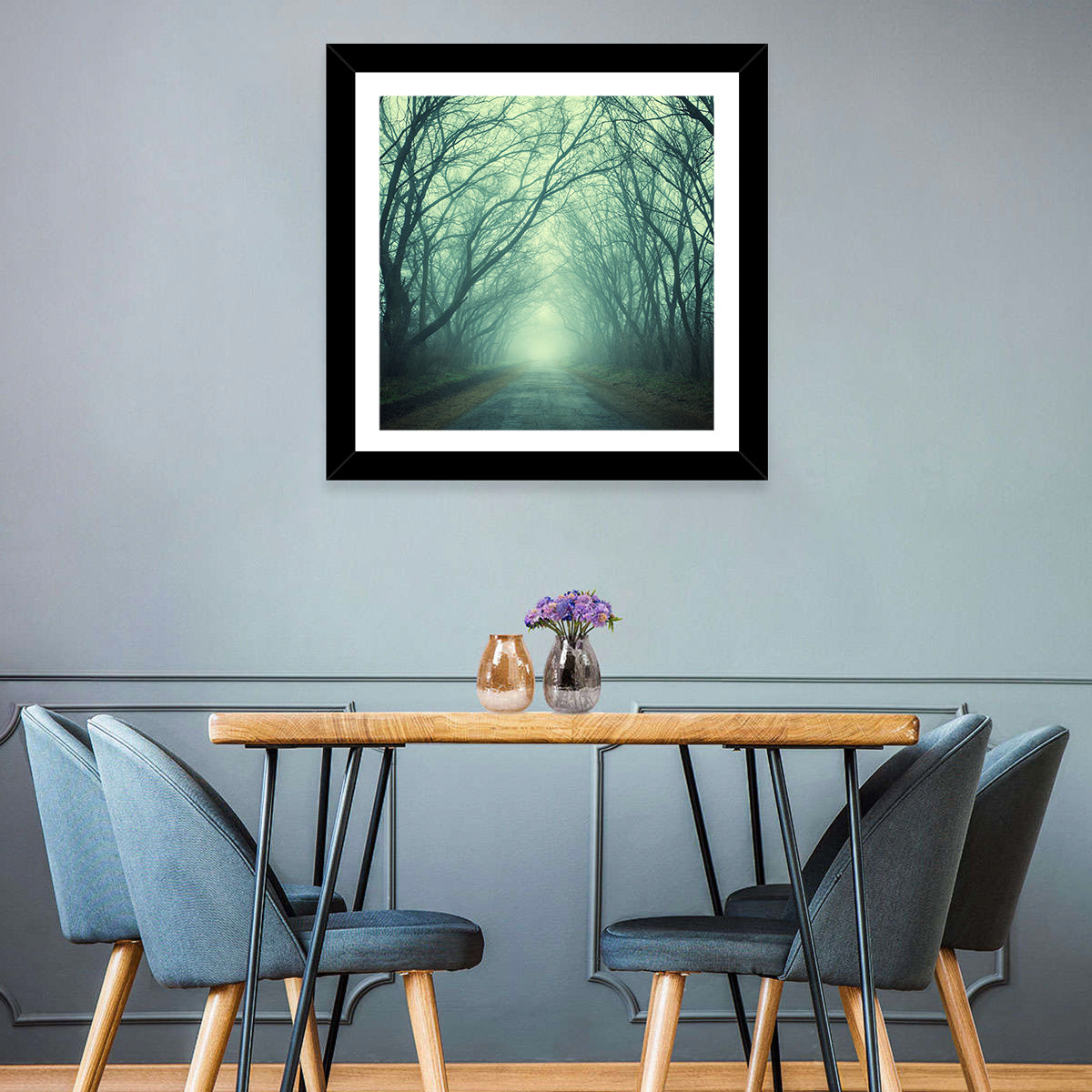 Foggy Forest Pathway Wall Art