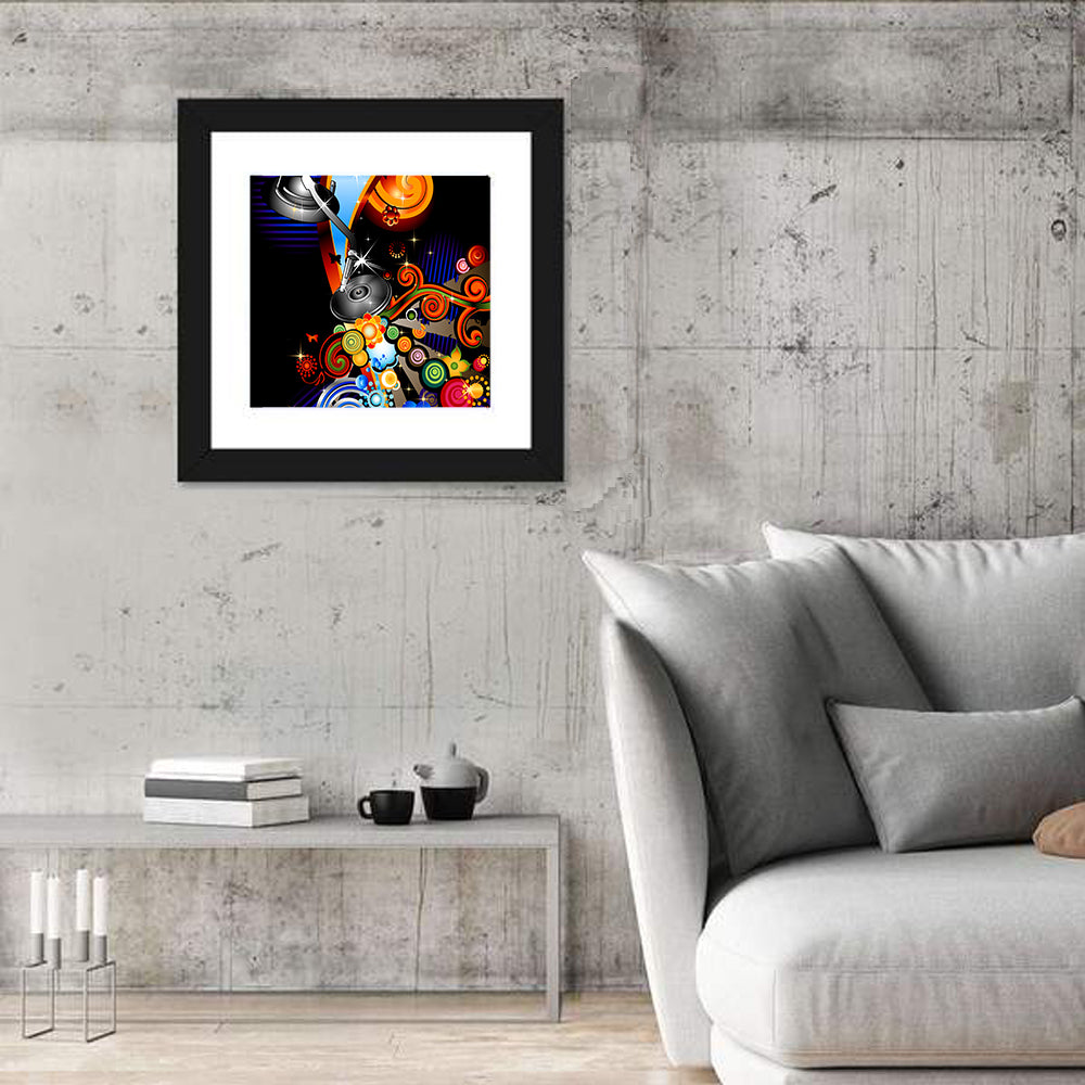 Psychedelic Turntable Illustration Wall Art