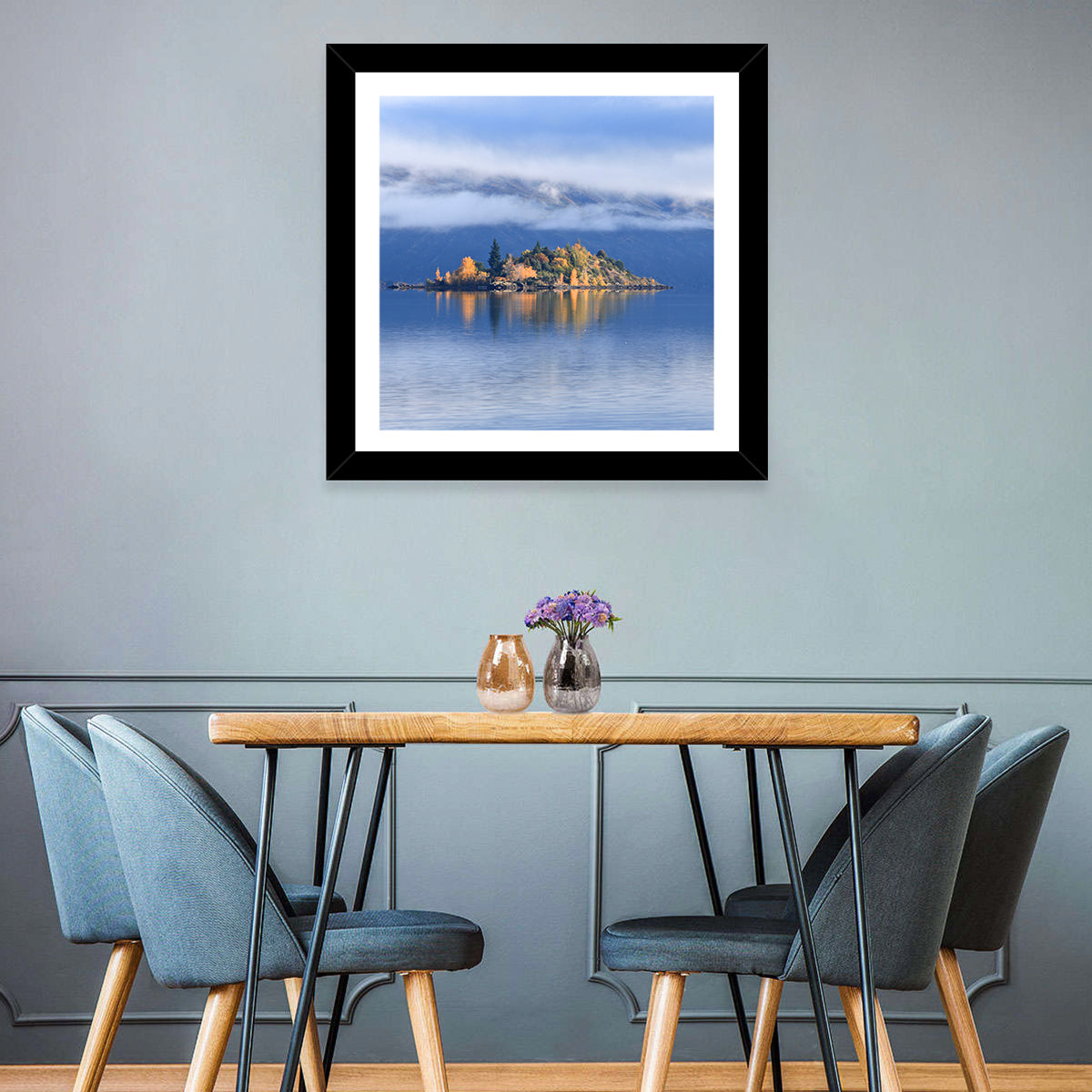 Misty Wanaka Island Reflection Wall Art