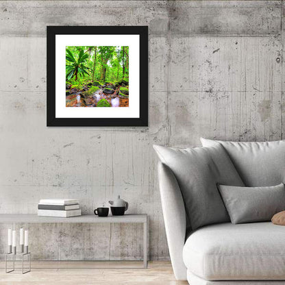 Mossy Rainforest Stream Wall Art