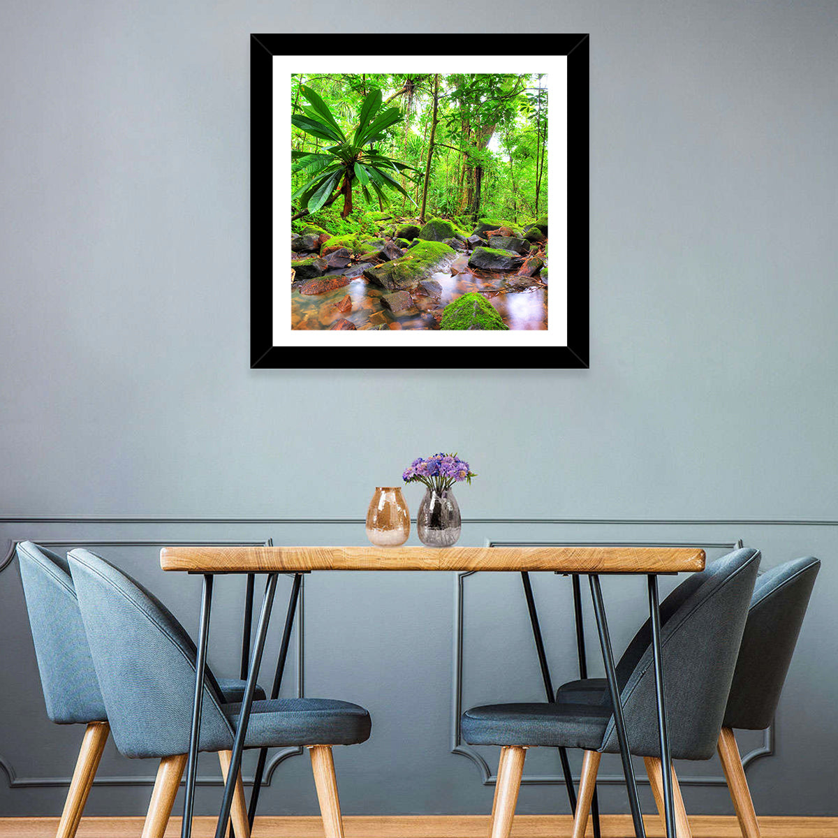Mossy Rainforest Stream Wall Art