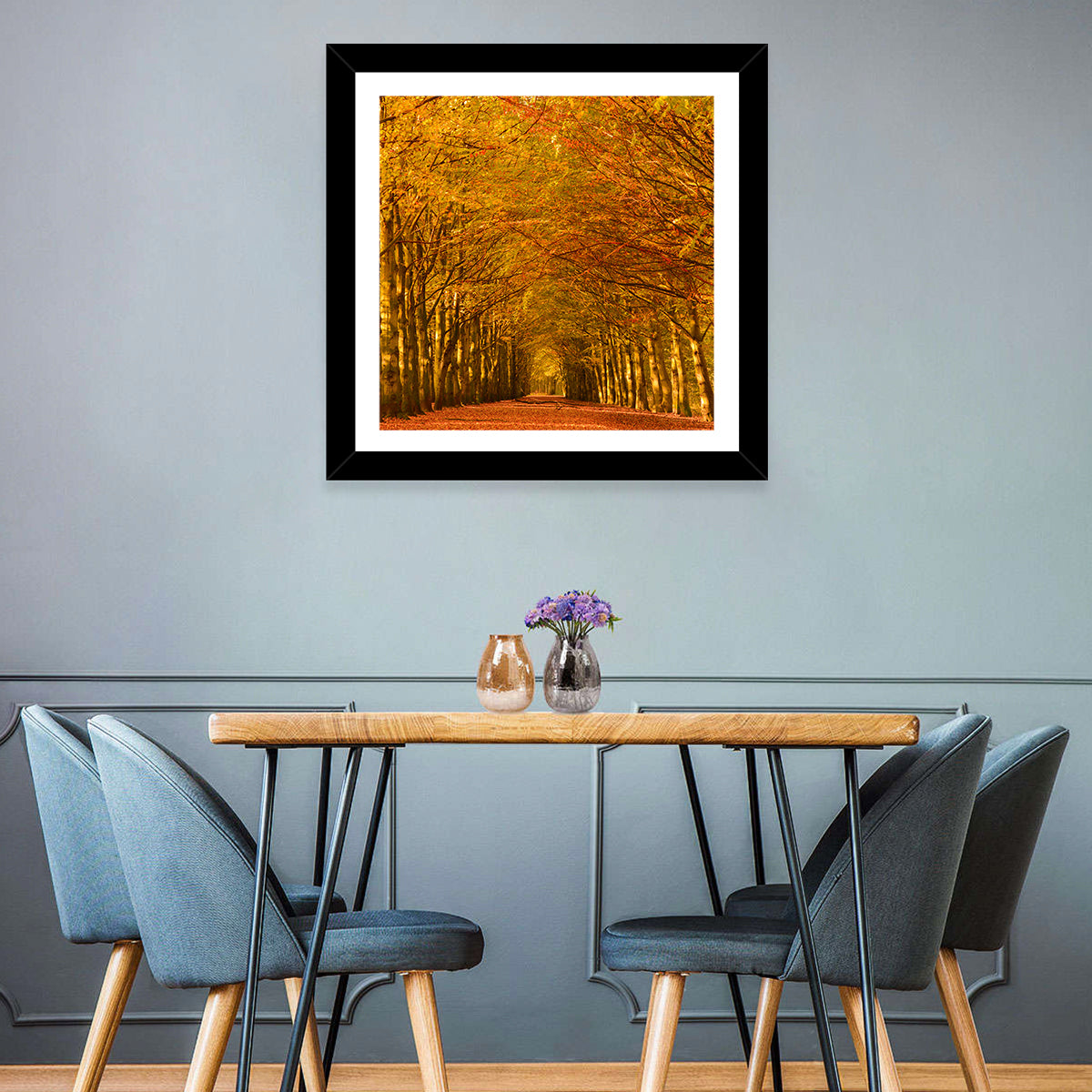 Golden Beech Tree Tunnel in Autumn Wall Art