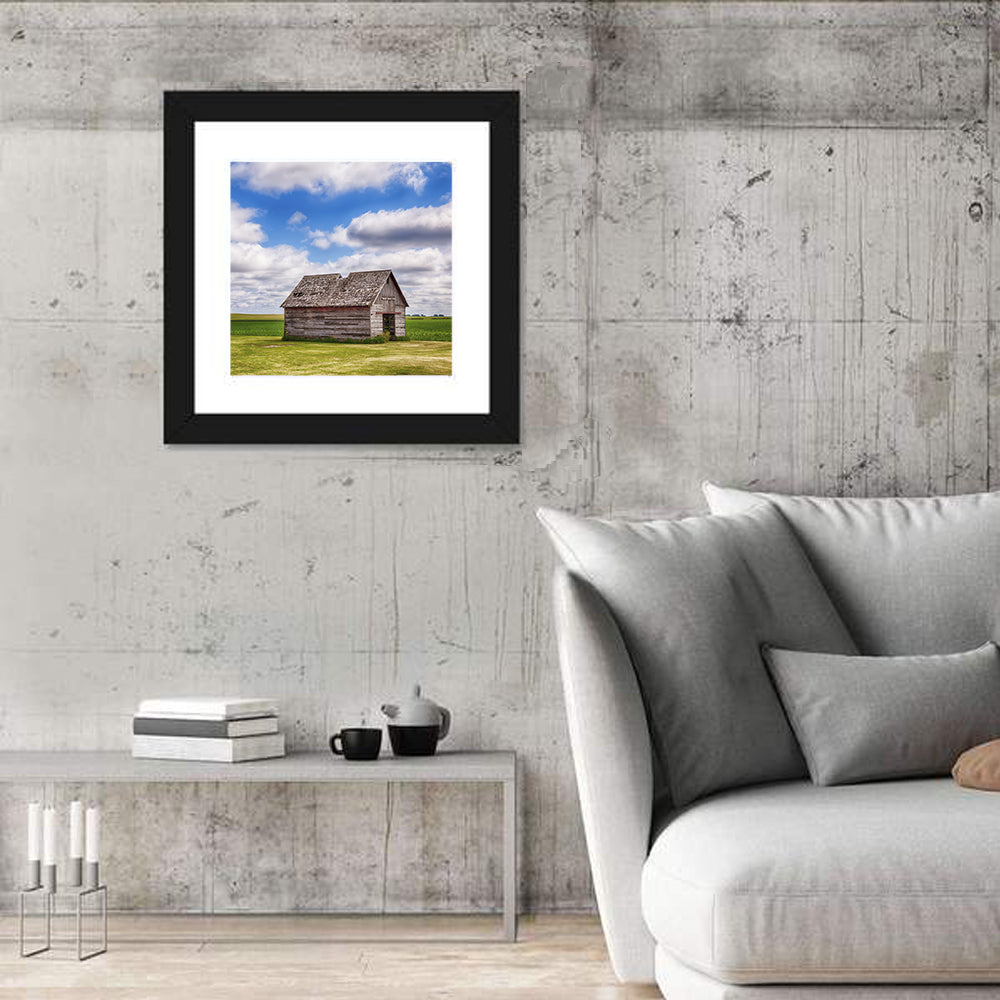 Old Farm Shed in Field Wall Art