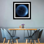 Glowing Blue Textured Sphere Wall Art