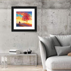 Autumn Tree with Silhouettes Wall Art