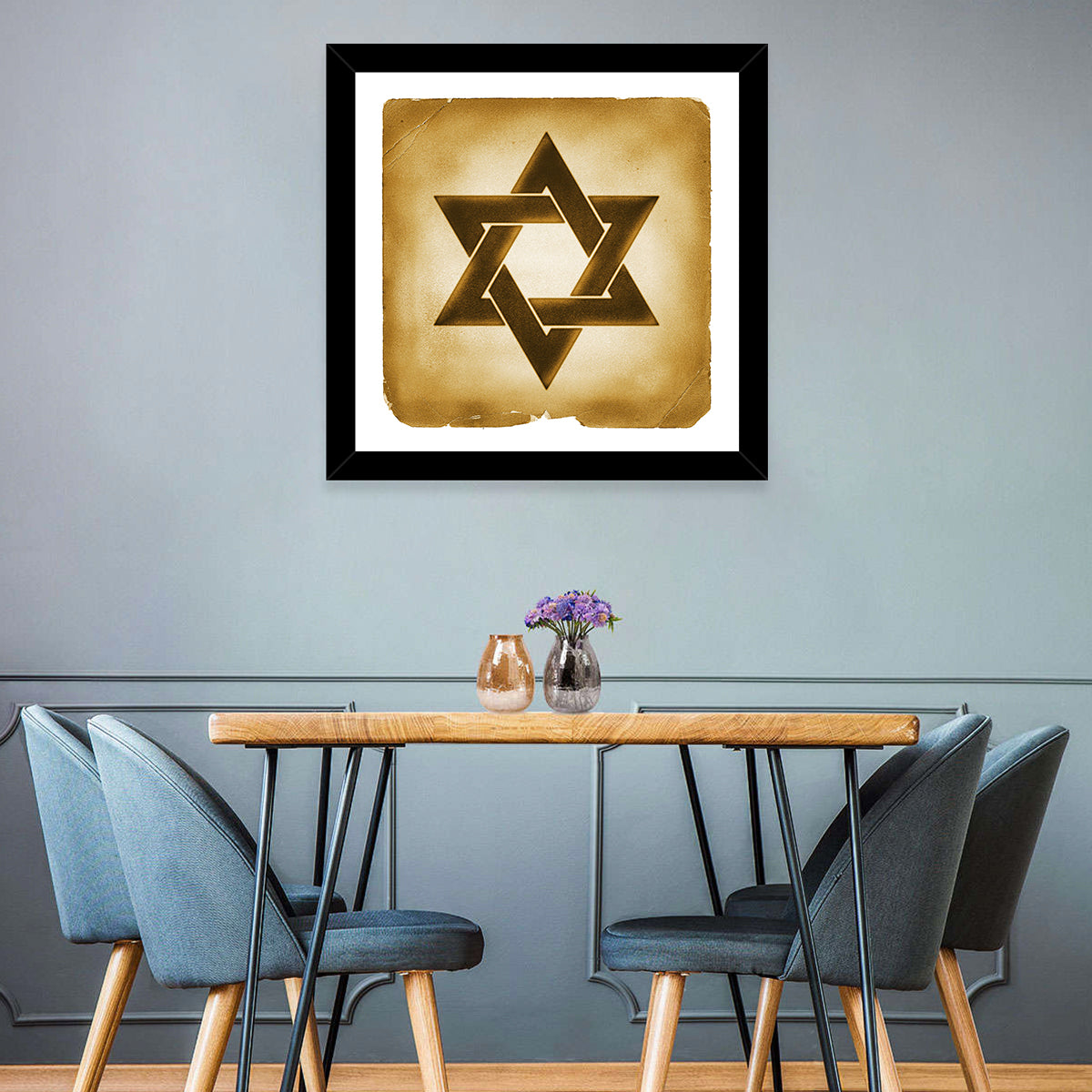 Vintage Brown Star of David Wall Art