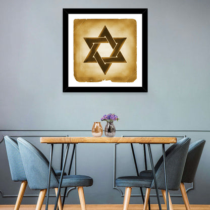 Vintage Brown Star of David Wall Art
