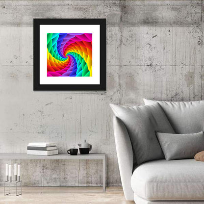 Rainbow Spiral Vortex Tunnel Wall Art
