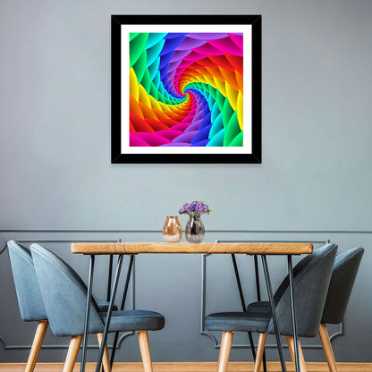 Rainbow Spiral Vortex Tunnel Wall Art
