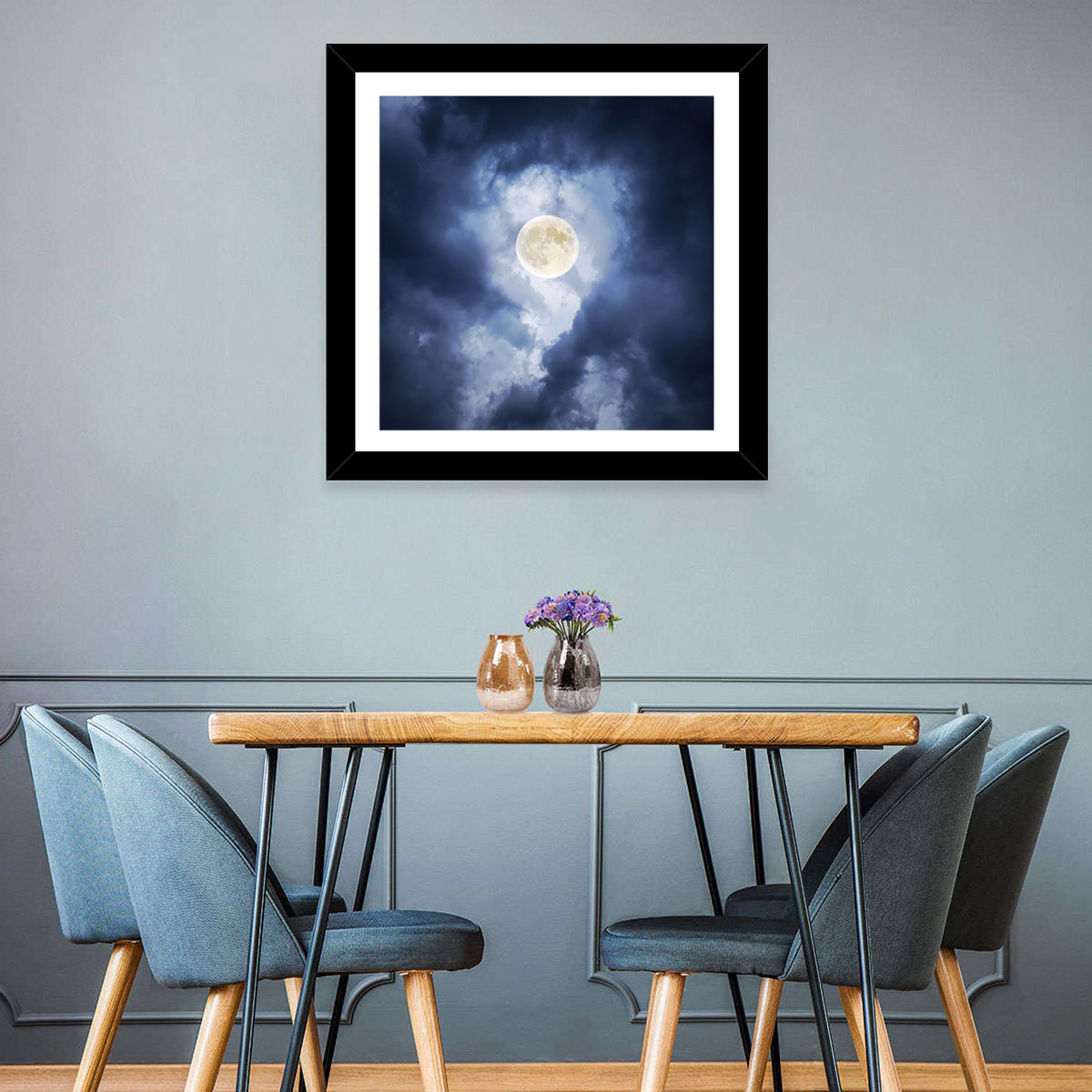 Supermoon Through Storm Clouds Wall Art