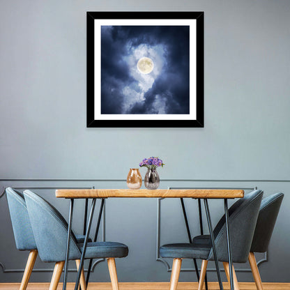Supermoon Through Storm Clouds Wall Art