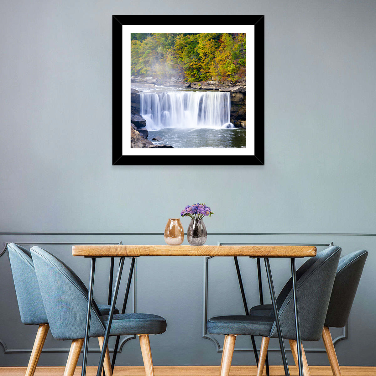 Cumberland Falls Long Exposure Wall Art in a room, square