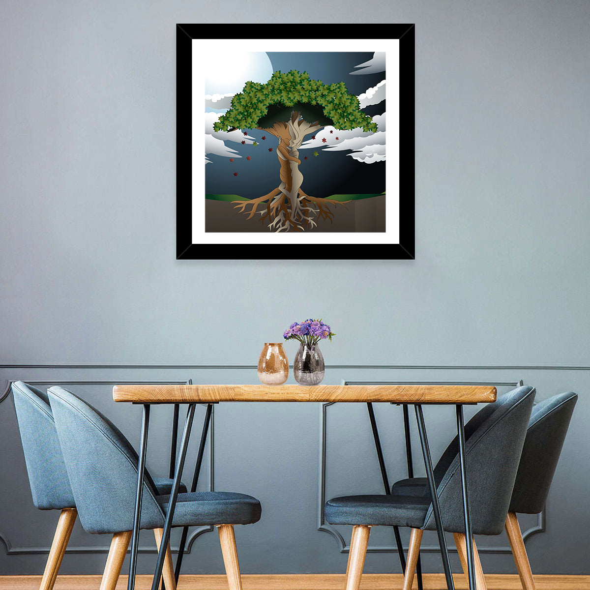 Moonlit Lovers Tree Wall Art
